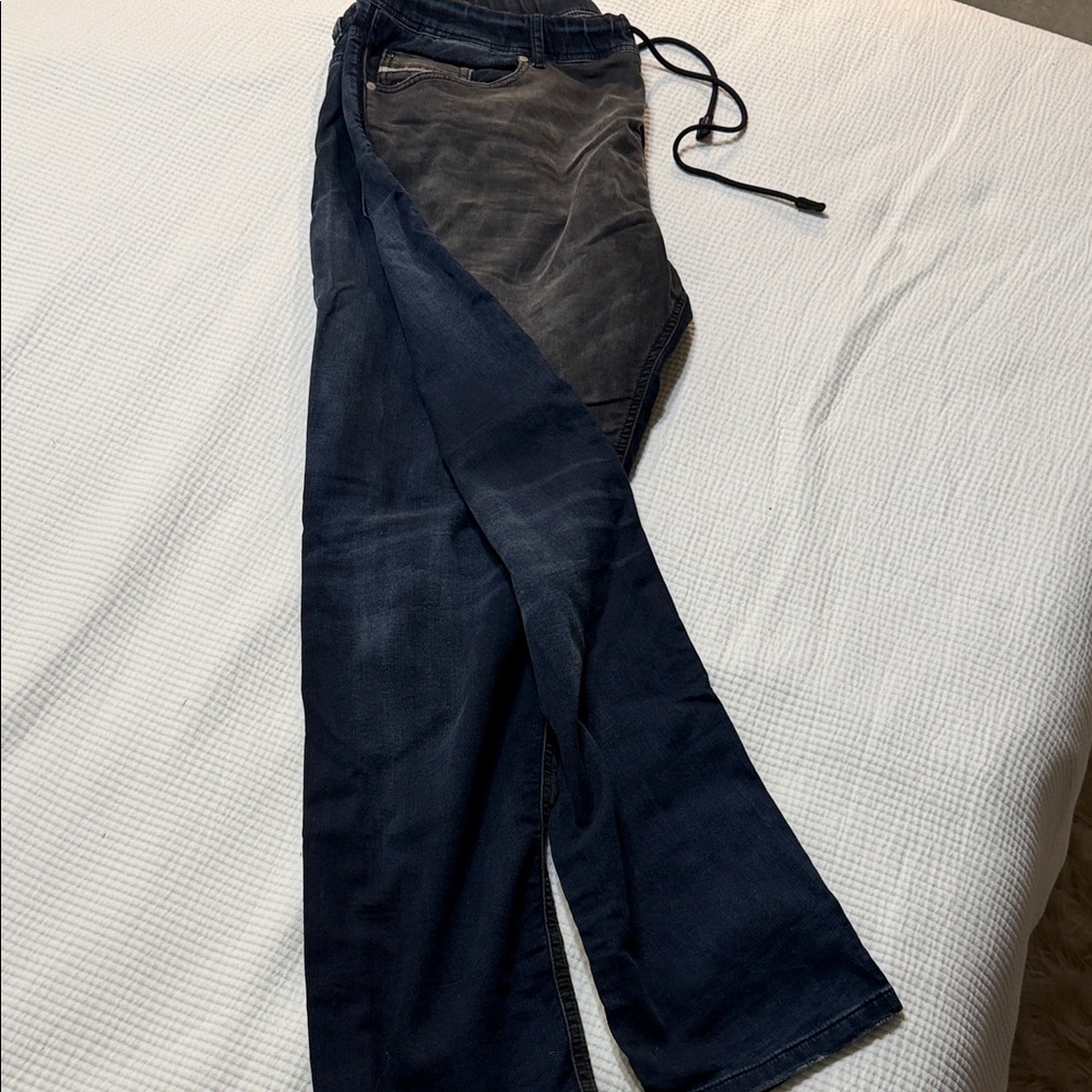 Men's Drawstring Washed Black Jeans - Picture 7 of 7
